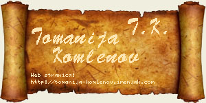 Tomanija Komlenov vizit kartica